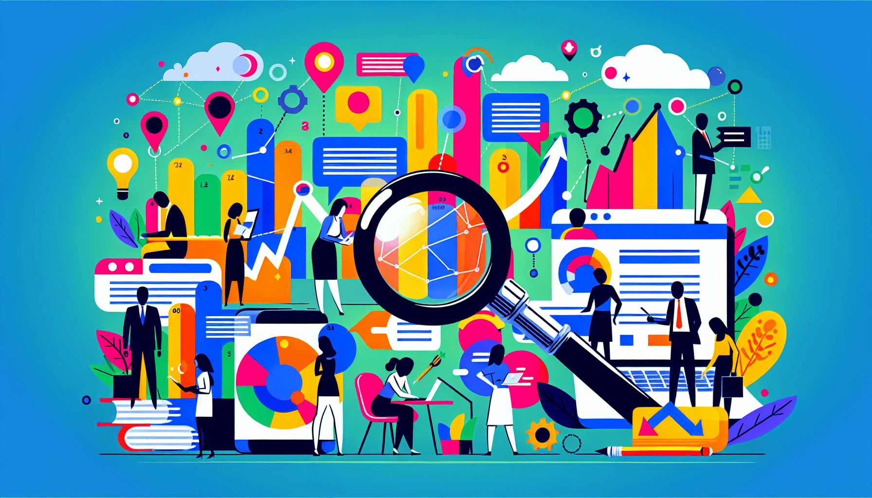 An illustration showing different methods to find keywords for SEO strategy.