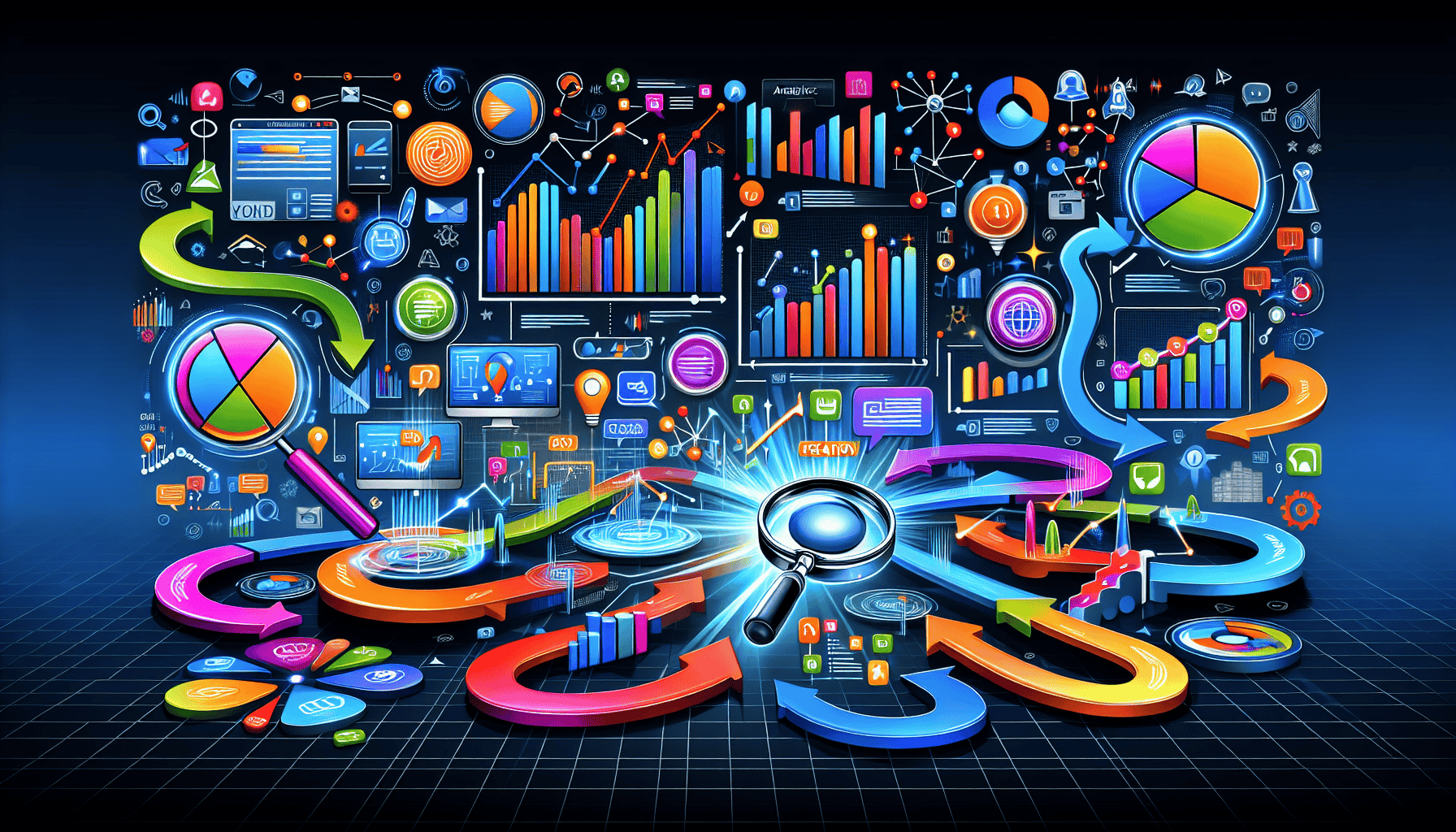 An illustrated flowchart showing how search engine marketing works