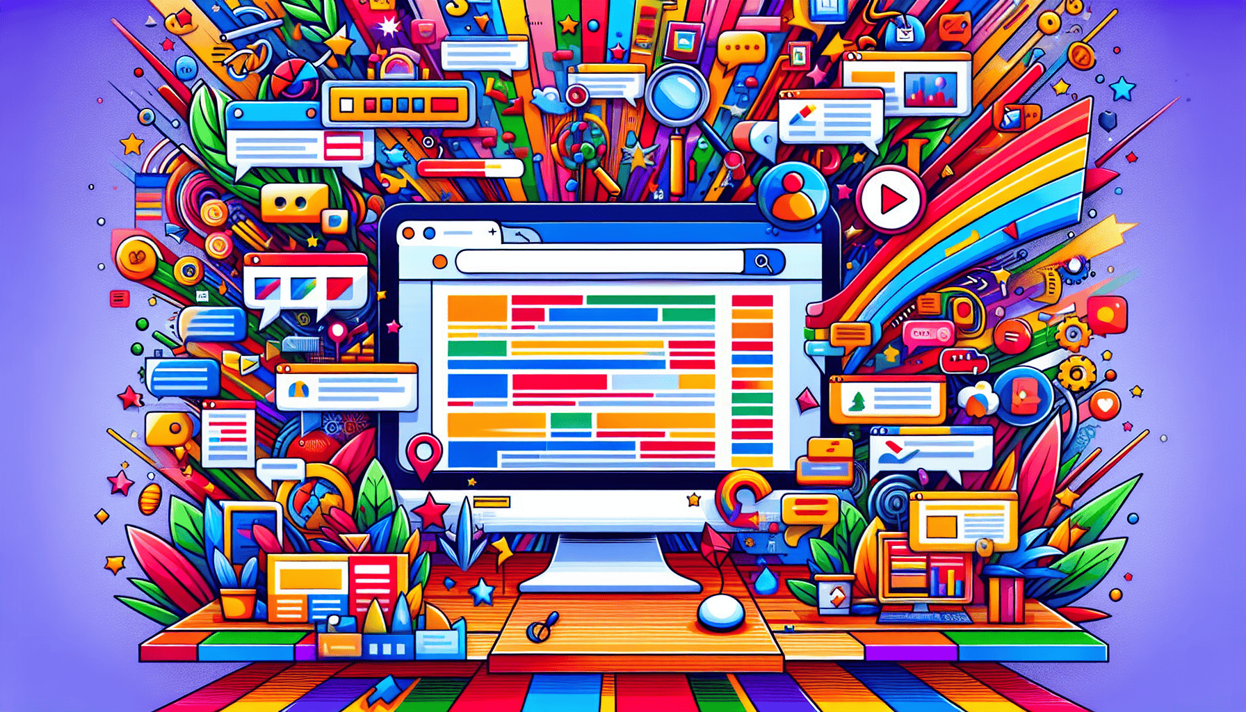 An illustration depicting the concept of search engine advertising