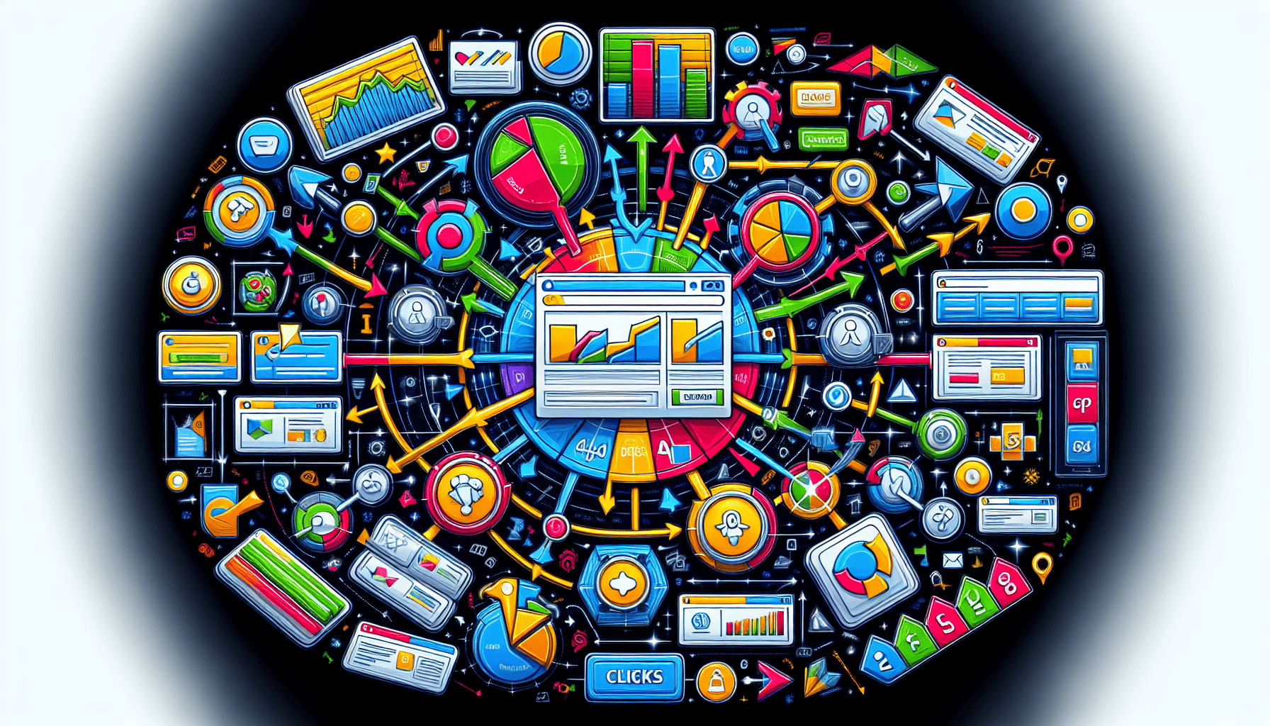 An illustration explaining the concept of search engine marketing