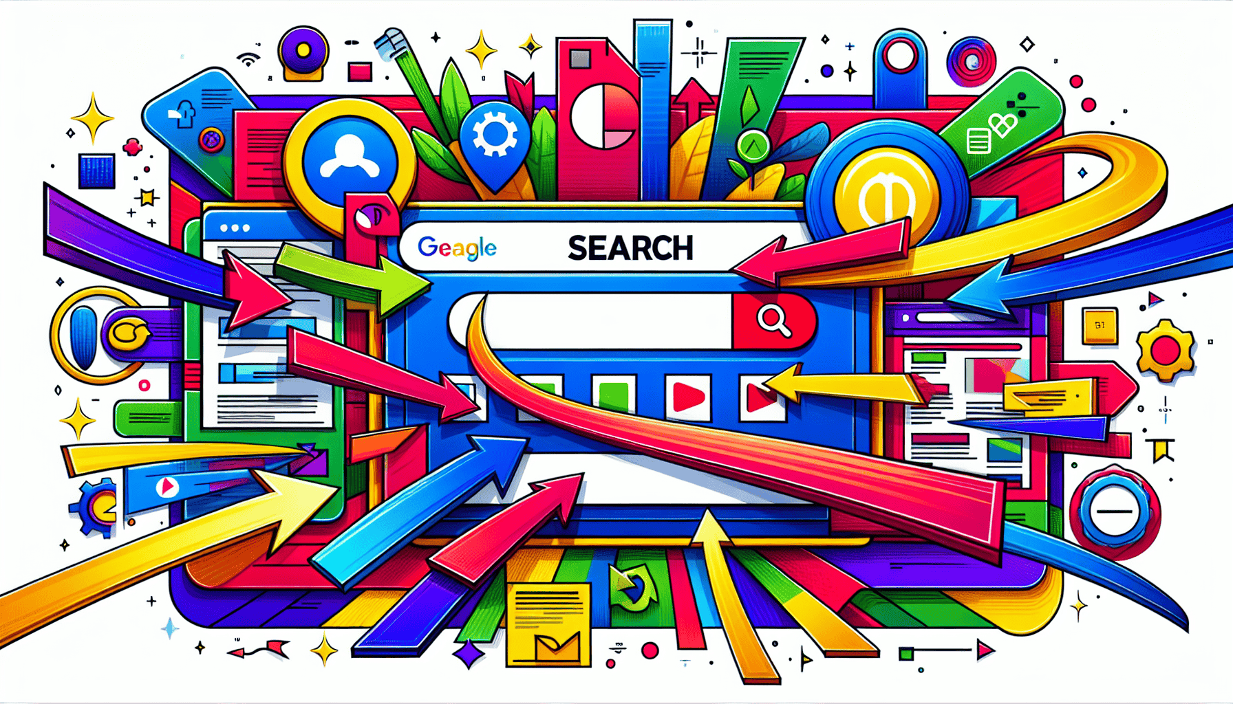 An illustration representing search advertising concepts